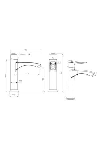 Nova Gold Lavabo Bataryası Orta Boy Gold