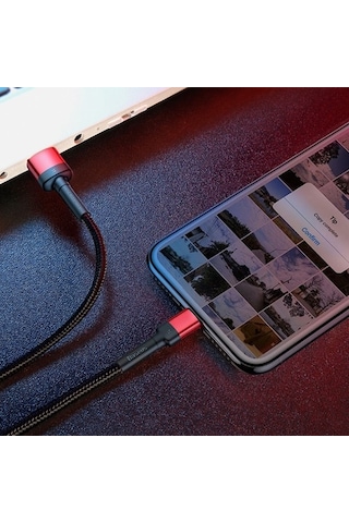 Baseus Cafule Special Edition Apple iPhone Uyumlu 2.4A 1M Hızlı Şarj Halat Us