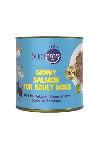 Supreme Dog Mini Irk Yetişkin Köpekler İçin Soslu Ve Somonlu Konserve Yaş Mama Yüksek Proteinli 200 Gr