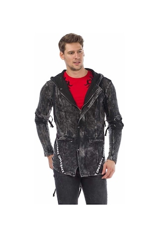 Cipo & Baxx Cl257 Bağcıklı Kapşonlu Fermuarlı Erkek Sweatshirt 001