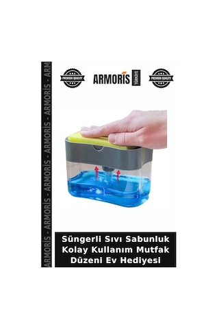 Süngerli Sıvı Sabunluk Kolay Kullanım Mutfak Düzeni Ev Hediyesi Çok Renkli