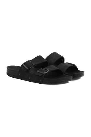 Pierre Cardin Pc-7038 Büyük Numara Rahat Taban Erkek Terlik Siyah