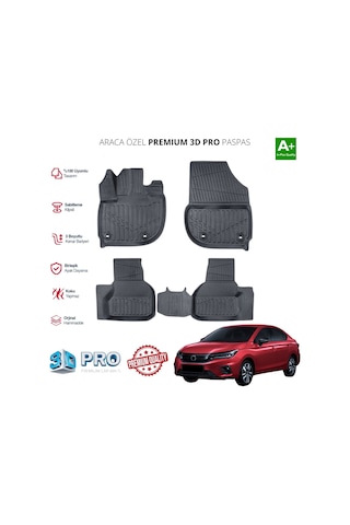 Honda City Araca Özel 3d Paspas 2021 2022 2023 2024