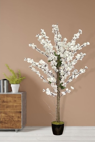 Yapay Ağaç Bahardalı Ağacı Beyaz Japon Kiraz Çiçeği Sakura Çiçeği