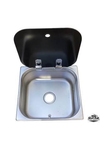 Cam Kapaklı Evye 34 X 32.5 X 15 Cm Üniversal Yatek Karavan Tekne