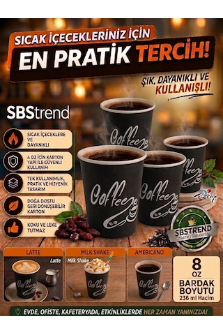8 Oz Kalın Gramaj Coffee Etkinlik Parti Karton Kâğıt Bardak Koli 2000 Adet 8 Oz Kalın Gramaj Coffee Etkinlik Parti Karton Kâğıt Bardak Koli 2000 Adet