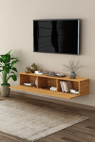 Asra Trend Tv Ünitesi Tv Sehpası T-27 %100 MDF Duvara Monte Askılı Ünite Safir Meşe