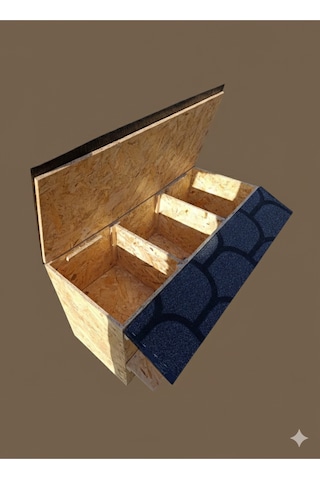 6 Girişli Çoklu Kedi Evi Kedi Yuvası 90x36x70 Cm Dayanıklı Osb Ayaklı Barınak Sokak Kedisi Evi
