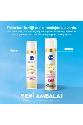 Nıvea Luminous630 Leke Karşıtı Gündüz Bakım Kremi 40ml, Spf50 Yüksek Güneş Koruyucu, Hyaluronik Asit, E Vitamini, Hassas Cilt, Yüz Güneş Koruyucu, Koyu Leke, Güneş Lekesi Karşıtı Sku: Smg869001039295 Açık Bej