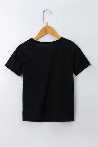 Uyguntarz Çocuk Nope Baskılı Pamuklu Tshirt Siyah