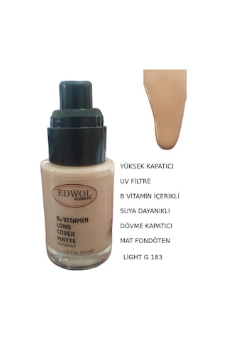 Edwol Long Cover Matte Foundation G183 Light