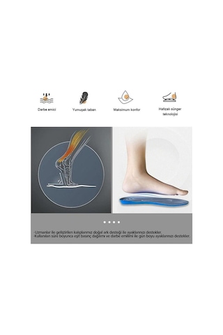 Blue Gel Yumuşak Memory Foam, Sneaker İçin Erkek Tabanlık 186-mm Standart