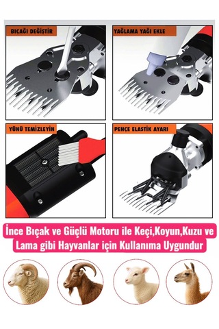 Schmıtzer Sch-kkm03k Pro Seri Metal Şanzuman Profesyonel Koyun Keçi Kırpma-kırkma Makinası 6 Kademe Devir Ayarlı