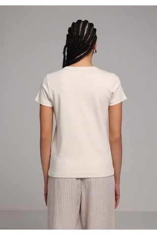 Colin's Colins Slim Fit Yuvarlak Yaka Baskılı Kadın Taş Kısa Kol Tişört Cl1079323 Q1.v2 Stn Taş