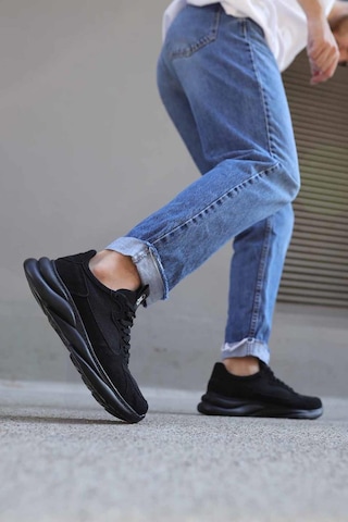 Knack Sneakers Ayakkabı 065 Siyah Süet Siyah Taban 001