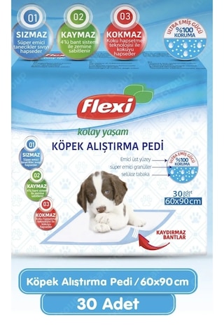 Flexi Köpek Alıştırma Çiş Pedi Kaydırmaz Bantlı 30 Adet 60 x 90 CM Flexi Köpek Alıştırma Çiş Pedi Kaydırmaz Bantlı 30 Adet 60 x 90 CM