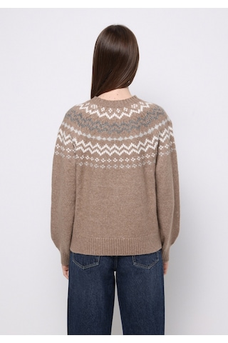 Colin's Colins Regular Fit Turtle Neck Baskılı Kadın Bej Kazak Cl1076626 Q1.v1 Lbr Light Brown