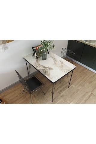 Ebrar İki Kişilik Mutfak Balkon Bahçe Kafe Masa Takımı 60 X 90