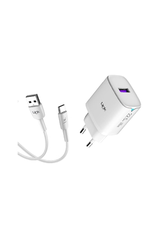 Linktech C306 22.5w Qc3.0 Usb Çıkışlı Type-c Kablolu Şarj Aleti Beyaz