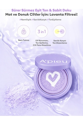 Missha Apieu Waterlock Tone Up Sun Cushion Lavender SPF50+Pa++++ 13 G
