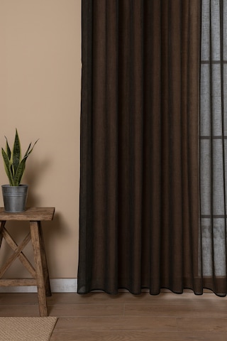 Premium Natural Keten Dokulu Soft Dökümlü Pileli Tül Perde Salon Oturma Odası Yatak Odası Çocuk Odas Gri