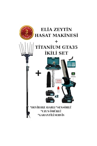 Sensörlü Ve Devir Ayarlı Zeytin Hasat Makinası Taraklı Şarj Aleti Hediyeli