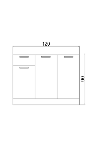 120 Cm Paris Mini Evyeli Mutfak Alt Çok Renkli