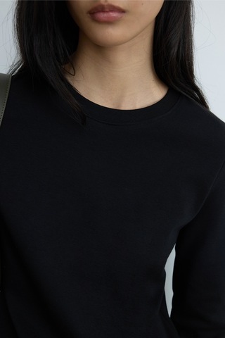 Suud Collection Siyah Rumi Basic Uzun Kollu Tişört