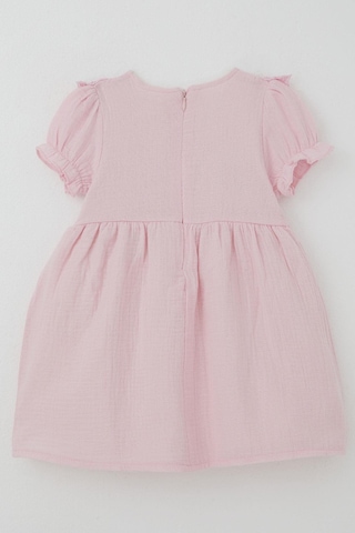 Breeze Kız Bebek Elbise Omuz Kısmı Güpür Detaylı Kolları Lastikli 9 Ay-3 Yaş, Pembe Pembe