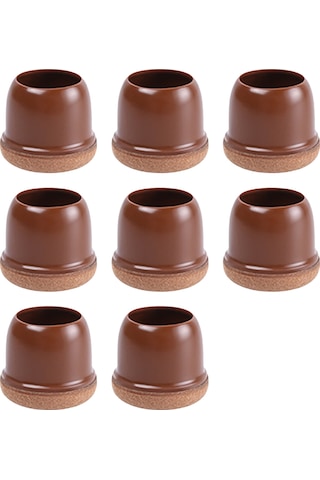 Hfambition Küçük Boy Kahverengi Dairesel Sandalye Ayak Koruması - Sessiz, Dayanıklı, Kalın Tpe Taban Fantezi 8 Adet