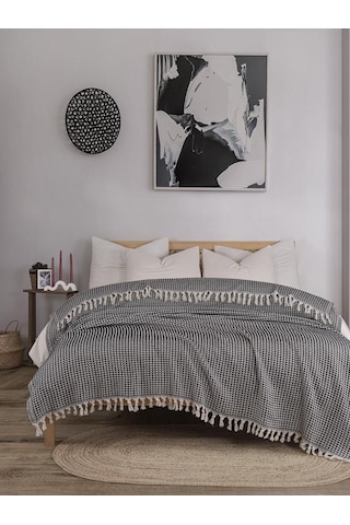 Battaniye Pamuk Piramid 180x200 Cm Siyah