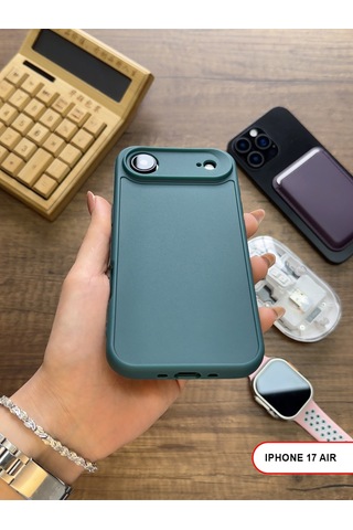 Apple iPhone 17 Air Uyumlu Kamera Korumalı Darbeye Dayanıklı Renk Atmayan Keep Silikon Kılıf Haki