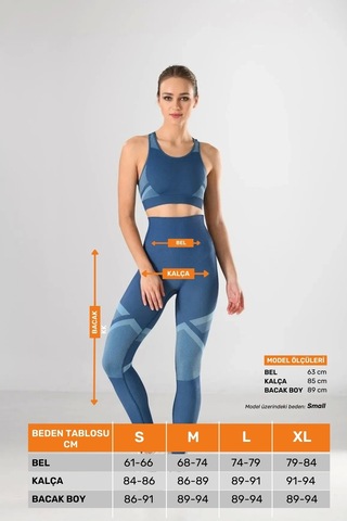 Enenstyle Fashıon Boutıque Sporcu Modeli Cepli Yazlık Spor Taytı Fitness Gym Training Siyah Spor Tayt Mavi