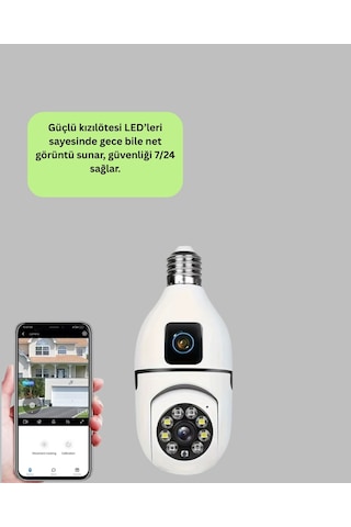 1080p Wifi Ampul Güvenlik Kamerası - Gece Görüş & Uzaktan Erişim