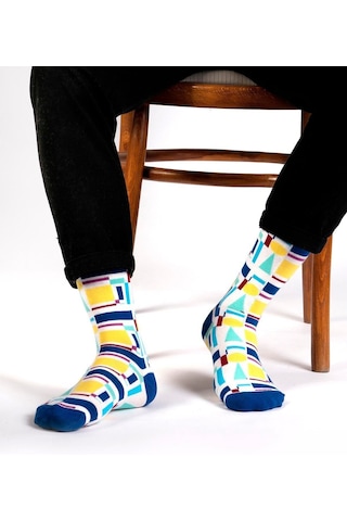 Ozzy Socks Square Desenli Çorap Mavi