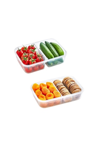 Buffer® 2 Bölmeli Sızdırmaz Kapaklı 1 Litre Erzak Saklama Kabı
