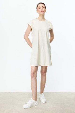 On Fashion On Fahion Sıfır Yaka Uzun Basic Tunik Bluz Krem