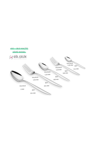 Çatal Kaşık Seti 60 Parça 12 Kişilik Sivri Model 18/0 Kalite Çelik
