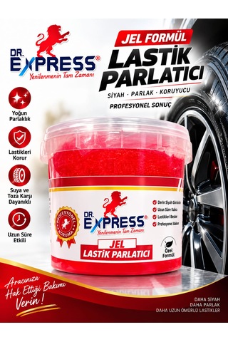 Premium Lastik Parlatıcı Jöle 500 Ml Parlak Görünüm Uzun Süre Etkili Yeniler Jel Parlatıcı Fırçalı 3'lü Set
