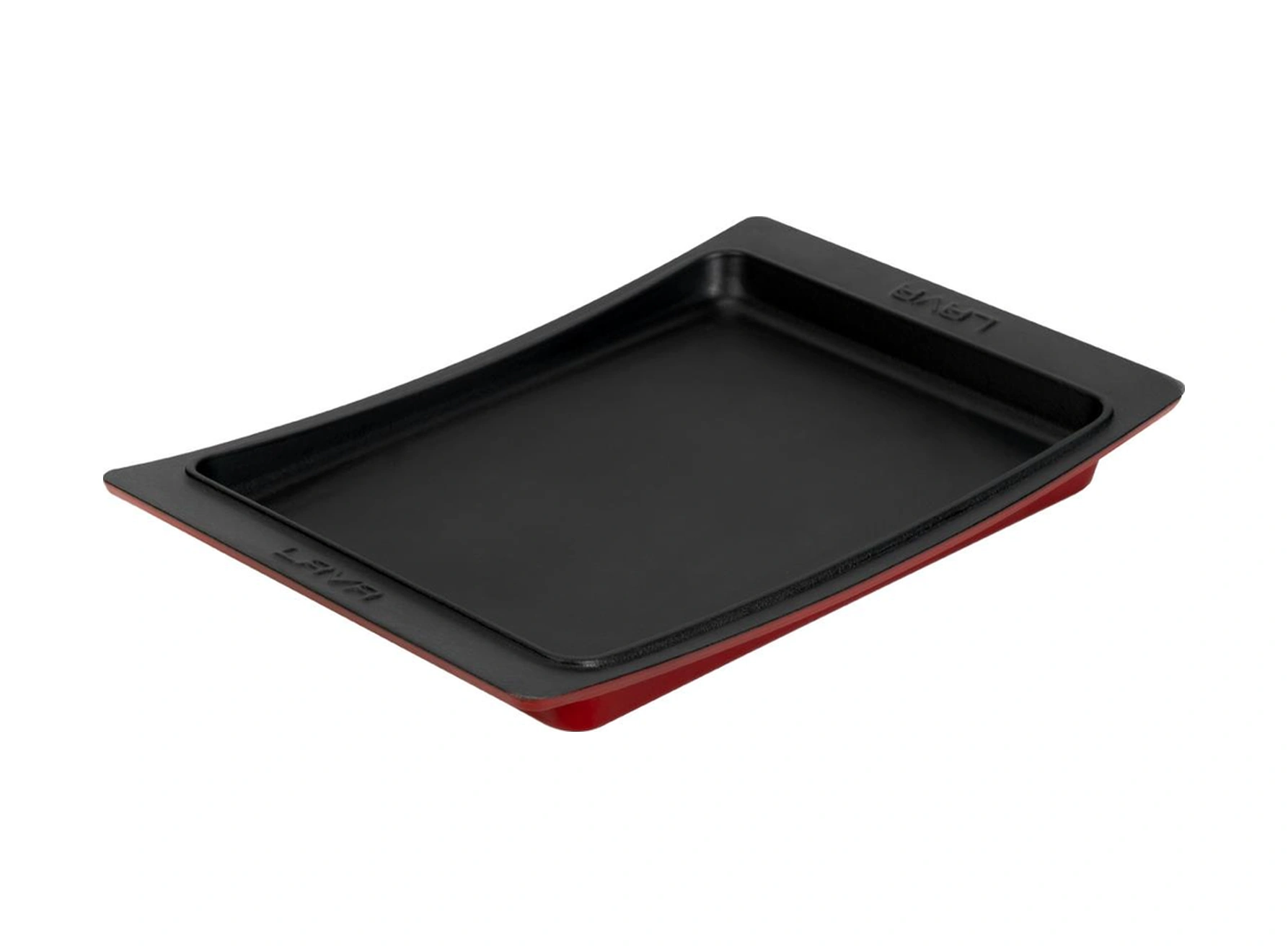 Lava Döküm Dikdörtgen Servis Tabağı. Ölçü 36x24cm.-bordo Bordo