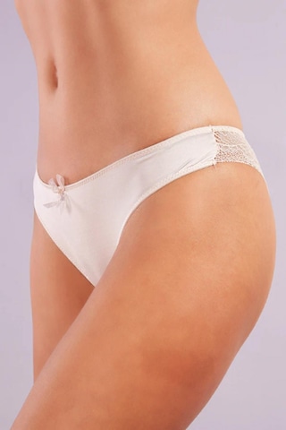 Golshan 141-011 Gala Kadın Saten Dantel Detaylı Fantezi Mini Slip & Külot Ten