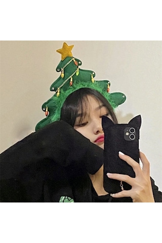 Noel Kafa Bandı Noel Ağacı Kafa Bandı Yeşil Saç Halkası Tatil Partisi Kostümü Saç Aksesuarı Kadınlar Kızlar İçin, 24,8 21 Cm Çok Renkli