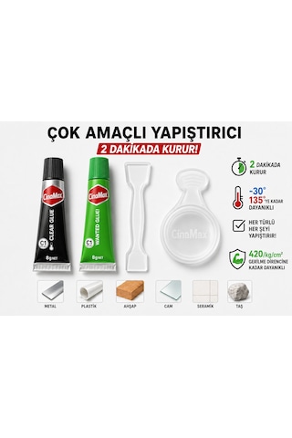 Çift Bileşenli Epoksi Yapıştırıcı 16 Gr Metal Plastik Ahşap Cam Seramik Taş İçin Güçlü Hızlı Yapıştırıcı 2 Dakika Kuruma