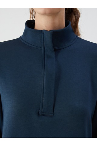 Lcwaıkıkı Classic Lacivert Dik Yaka Kadın Sweatshirt Tunik