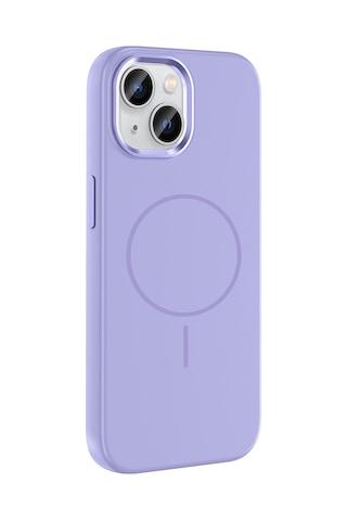 Nourthkiingdom Apple Uyumlu iPhone 15 Kılıf M-safe Şarj Özellikli Metal Kamera Çerçeveli Nrtk Edi Silikon Kapak - Lila Lila