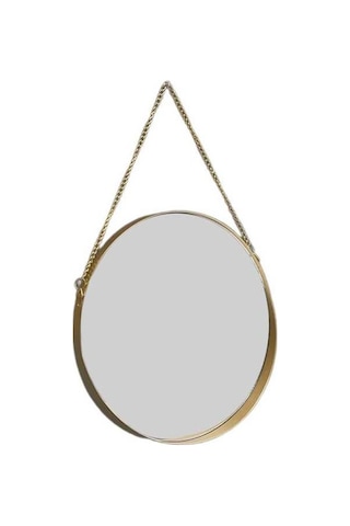 Pazly Yuvarlak Yatak Tarzı Suntek İskandinav Duvar Banyo Aynası İp Altın