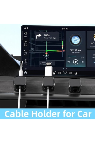 Hangfox 6 Adet Manyetik Kablolu Organizatör Klipsi - Usb, Telefon Şarj Kabloları İçin Sabit Tutucu, Ev Ofis Araç Uygun Siyah Renk