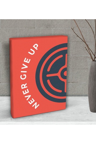 Bk Gift Never Give Up Tasarımlı Dekoratif Mini Kanvas Tablo 15X20 (506660963)