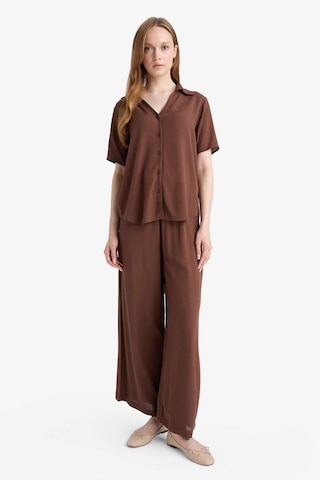 Defacto Culotte Geniş Paça Krinkıl Viskon Kapri C9565ax25aubn333 Kahve