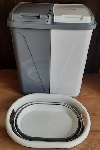 Bayev 2'li Set Iki Bölmeli 90 Lt Kirli Çamaşır Sepeti Ve Katlanır Çamaşır Sepeti Diğer